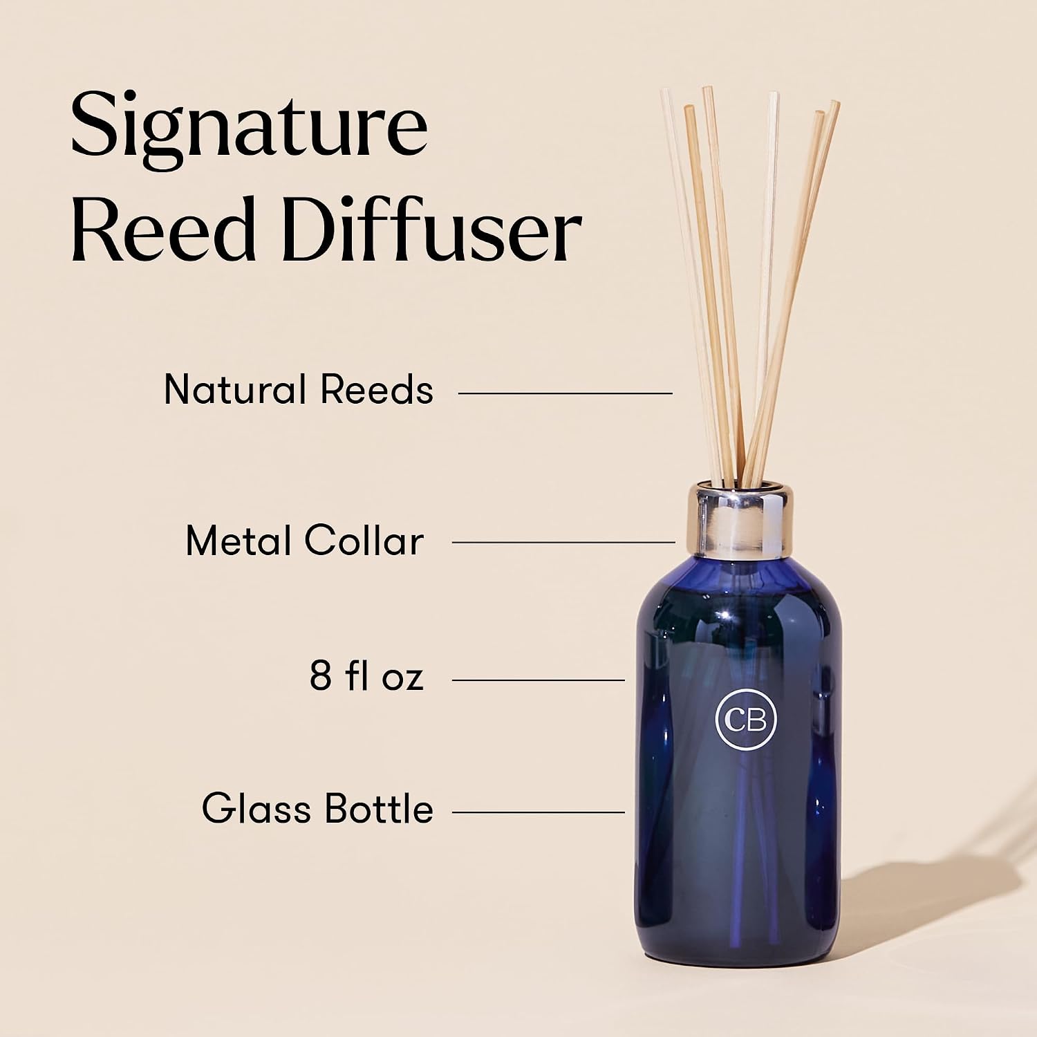 Capri Blue Volcano Reed Diffuser Set - Includes Reed Diffuser Sticks, Fragrance Oil, and Glass Bottle - Luxury Scented Room Fresheners - Cobalt Blue (8 fl oz)