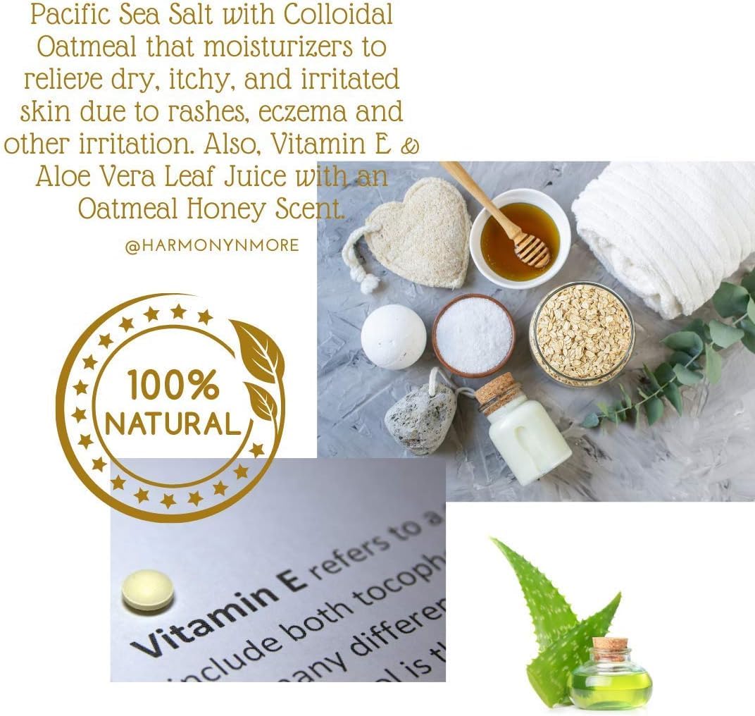 Oatmeal Honey Kids Bath Salts - Organic Bath Soak for Baby Essentials, Natural Bath Salt, Soothing & Gentle Skin Care for Babies, Toddlers, and Children - 24oz.