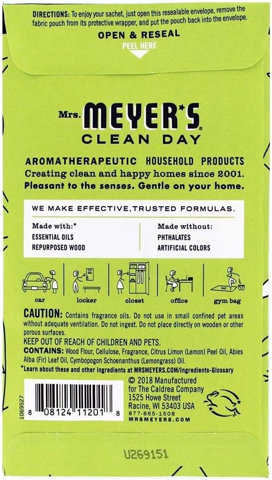 Mrs. Meyer's Scent Sachets, Lemon Verbena, 1 CT