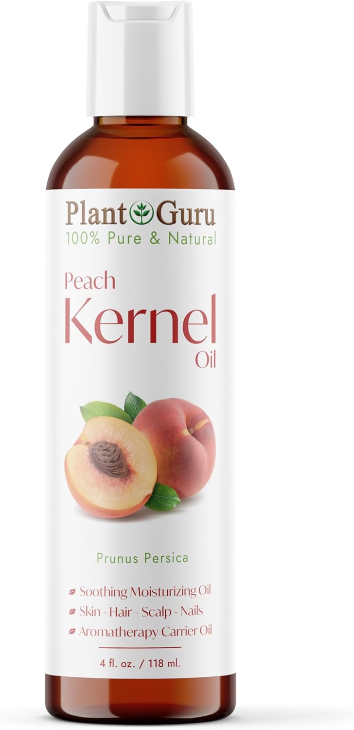Peach Kernel Oil 4 fl. oz. Cold Pressed 100% Pure & Natural Carrier – Ideal for Skin, Face, Body, and Hair Moisturizer. Great for DIY Creams, Lotions, and Lip Balms.