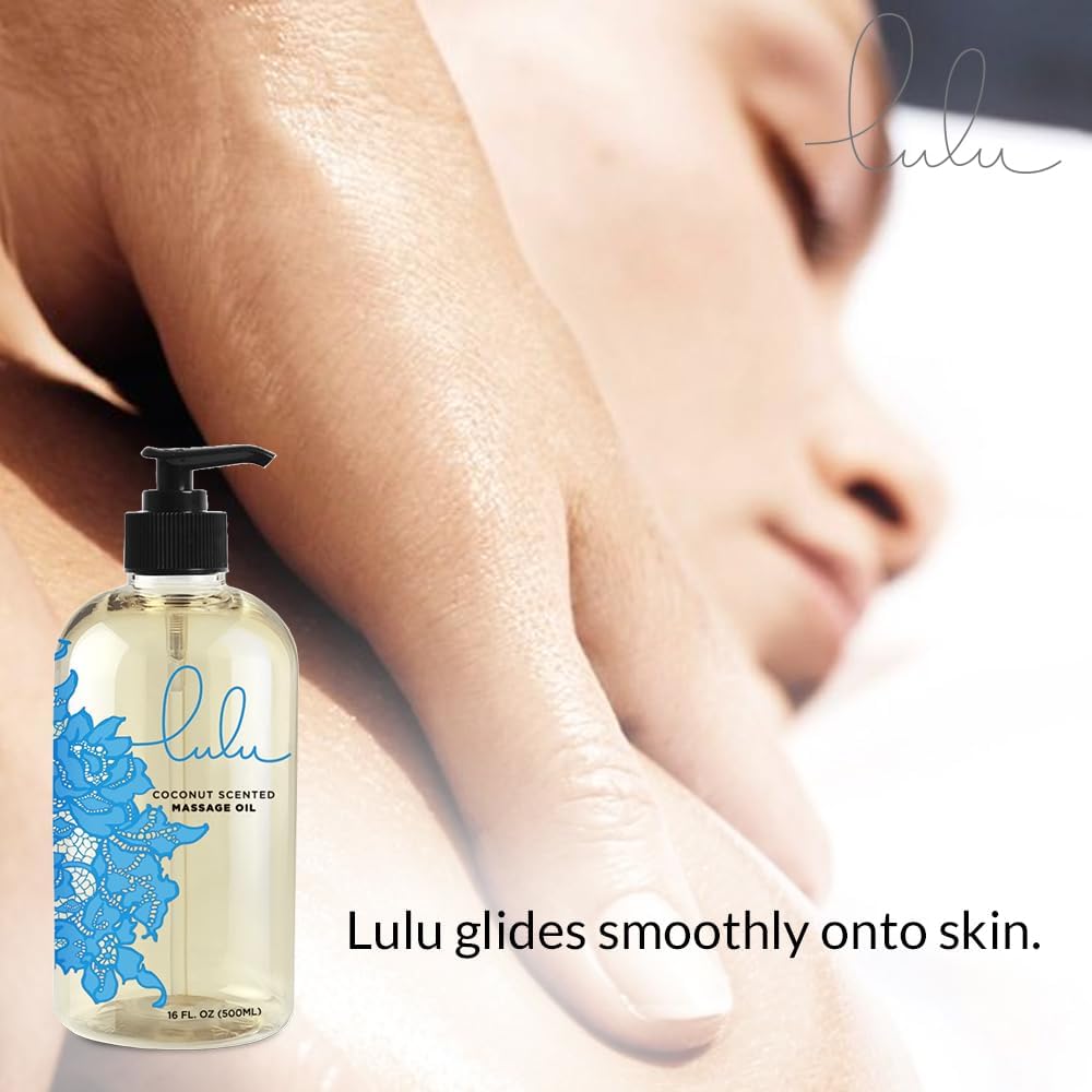 Lulu Coconut Aromatherapy Massage Oil Coconut &amp; Cocoa Butter Blend 16oz
