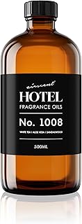 AirScent Hotel Diffuser Oil No. 1008 - White Tea Aloe Vera Sandalwood - Hotel Scent Dupe - Premium Fragrance Oil for Ultrasonic and Waterless Diffusers and Crafting - 500 mL, 16.9 fl oz Bottle