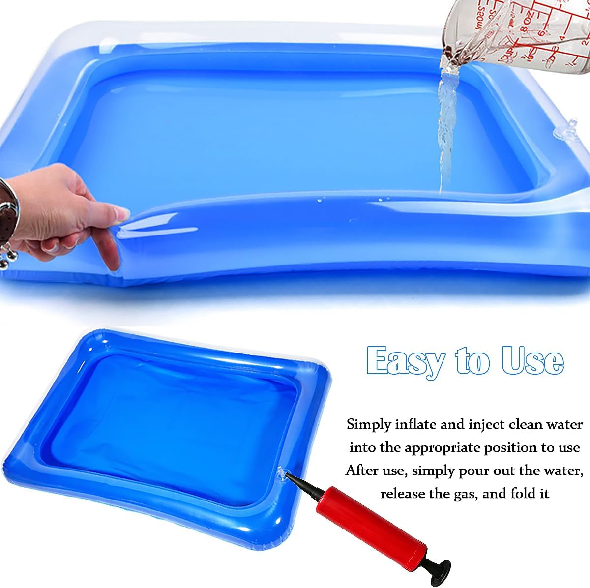 Inflatable Pool Foot Bath Basin, Portable Foot Soaking Bath Basin with Pump, Small Inflatable Pool for Pools Entry Ladder Above Ground Swimming Pools Clean Feet Pedicure Supplies