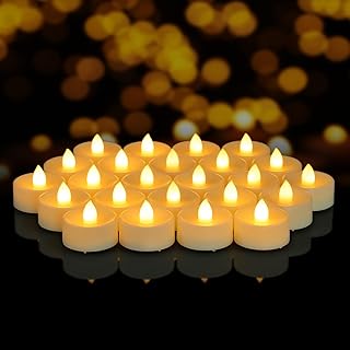 50 Pack Flameless LED Tea Lights Candles Battery Operated, Flickering Electric Fake Tealights Candles for Wedding, Party, Festival, Votive, Table, Home Decor