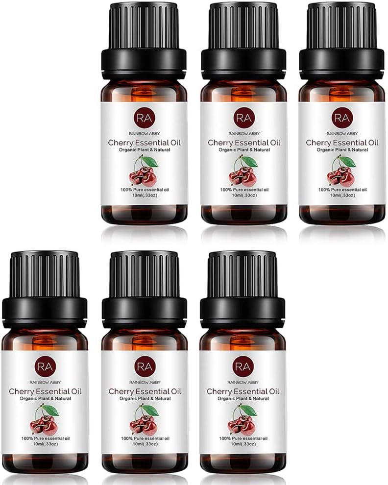 6-Pack Cherry Essential Oil, 100% Pure Organic Natural Aroma Cherry Oil for Diffuser (6X10ml)