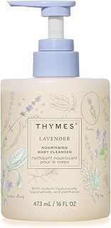 Thymes Nourishing Body Cleanser - Large Moisturizing Body Wash with Pump - Hydrating Cleanser - Notes of Velvety Lavender, Warm Rosewood, Fresh Clary Sage, & Earthy Violet (Lavender, 16 fl oz)