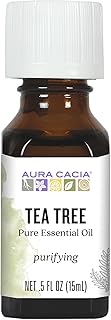 Aura Cacia 100% Pure Tea Tree Essential Oil | GC/MS Tested for Purity | 15 ml (0.5 fl. oz.) | Melaleuca alternifolia