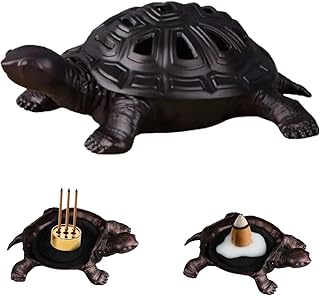 Incense Burner, Incense Holder with Incense Stick Holder, Vintage Censer Metal Turtle Ash Catcher, use for Stick or Coil Incense, Sage Cones and Frankincense