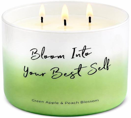 Green Apple Peach Blossom Scented Soy Candle