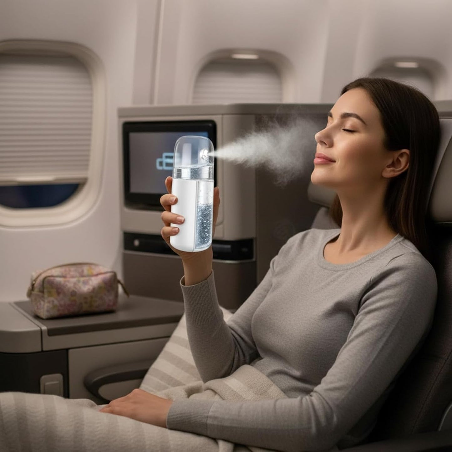 Mudder 4 Pcs Nano Facial Mister Handy Nano Mist Sprayer 30ml Visual Water Tank Portable Face Steamer Mini USB Mister for Lash Extensions, Skin Care, Makeup(White, Black, Blue, Pink)
