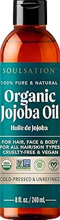 SOULSATION Organic Jojoba Oil for Skin, Hair & Face (8oz) | 100% Pure, Natural Cold Pressed - Hydrating Carrier Oil Hexane Free