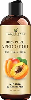 Handcraft Blends Apricot Kernel Oil - Cold-Pressed 8 Fl Oz - 100% Pure and Natural - Premium Grade Carrier Oil for Skin and Hair - Hair and Body - Massage - Hexane-Free