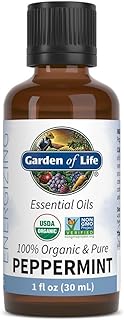Garden of Life Essential Oil, Peppermint 1 fl oz (30 mL), 100% USDA Organic & Pure, Undiluted & Non-GMO - for Diffuser, Aromatherapy, Meditation - Energizing, Invigorating, Refreshing, Uplifting