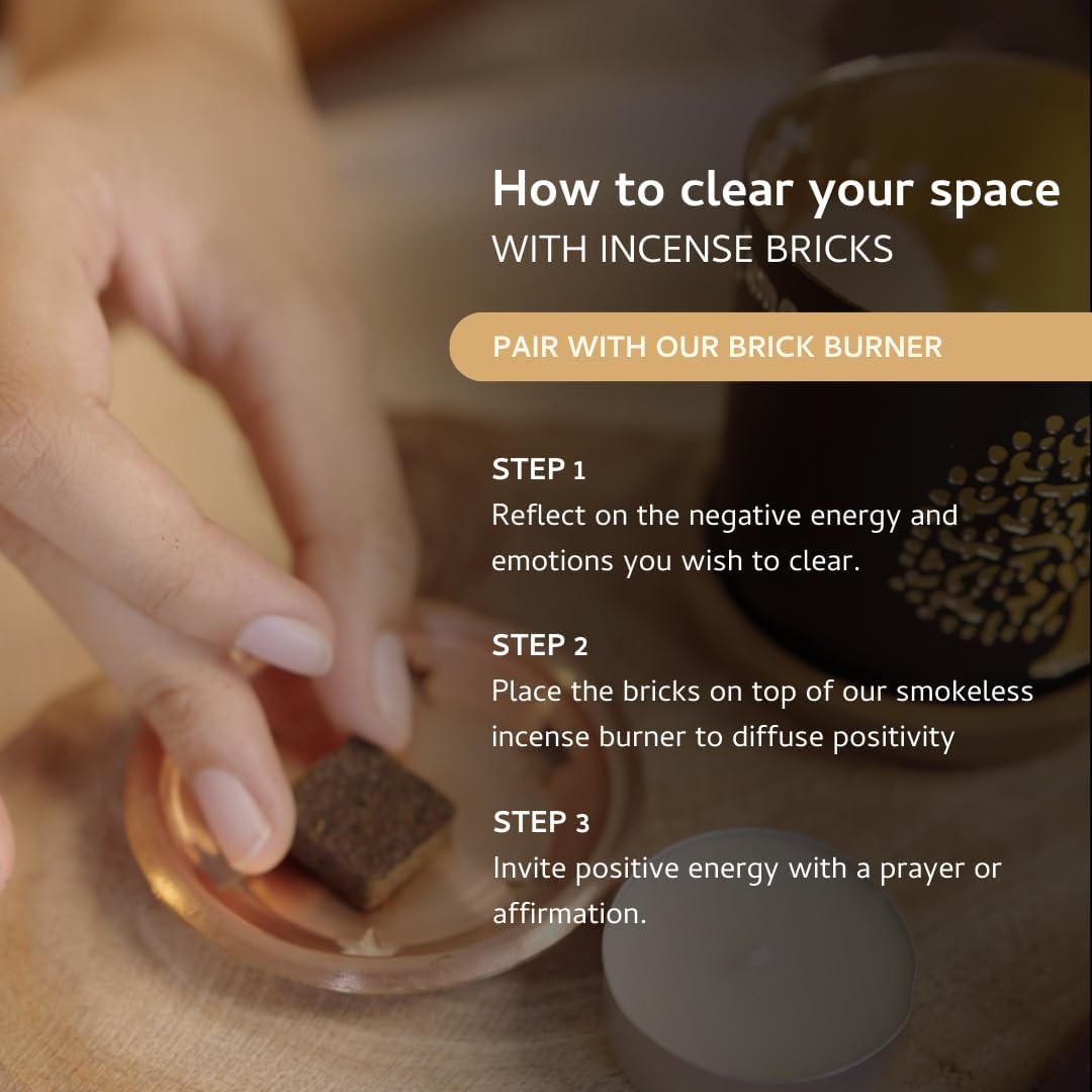 Palo Santo Incense Bricks Gift Set with Exotic Burner | 12 Bricks | Aromatherapy | Smudging | Air fresheners for Home | Meditation Accessories
