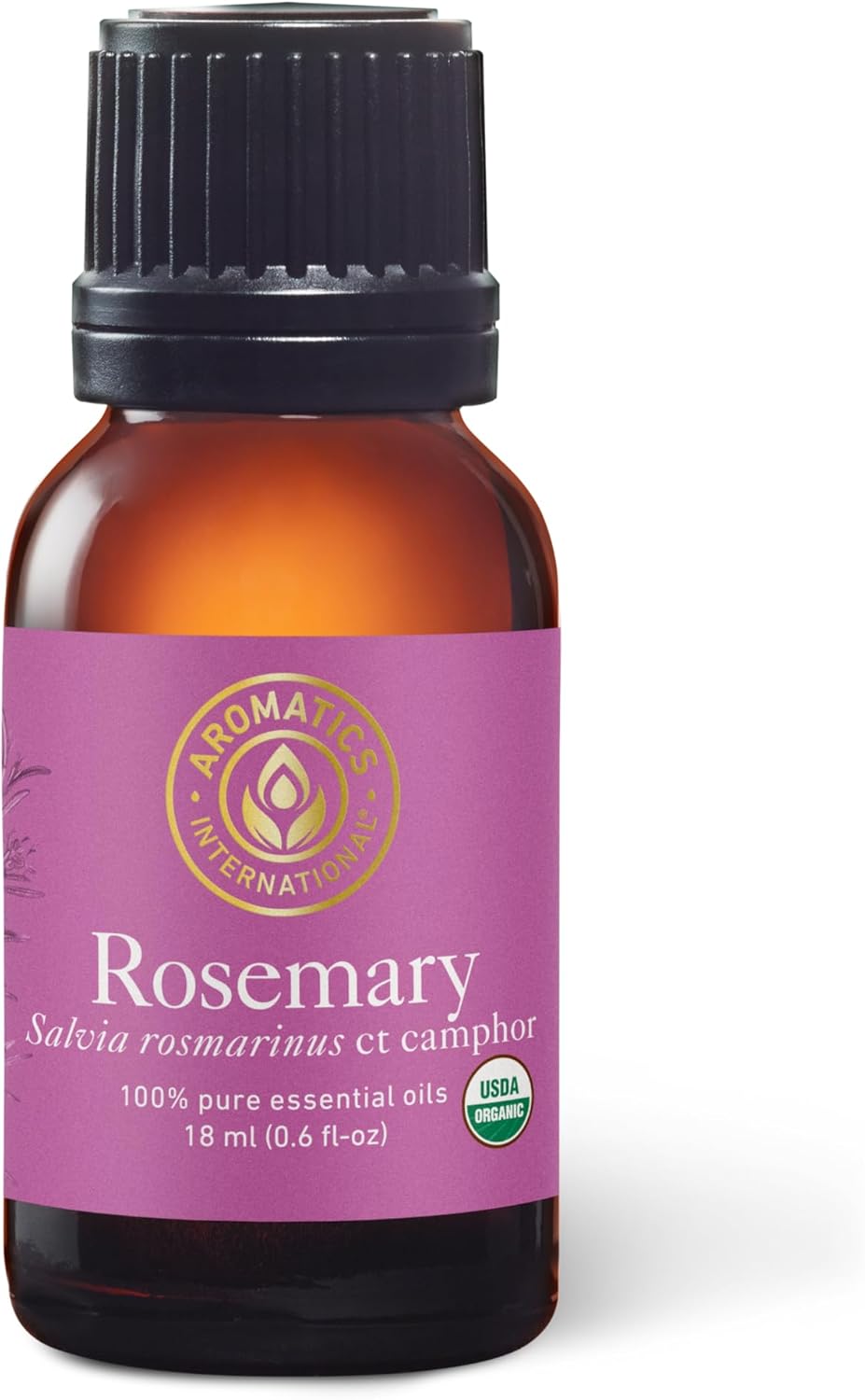 Aromatics International Premium Organic Rosemary ct Camphor Essential Oil 18ml | 100% Pure Essential Oil for Diffusion & Aromatherapy
