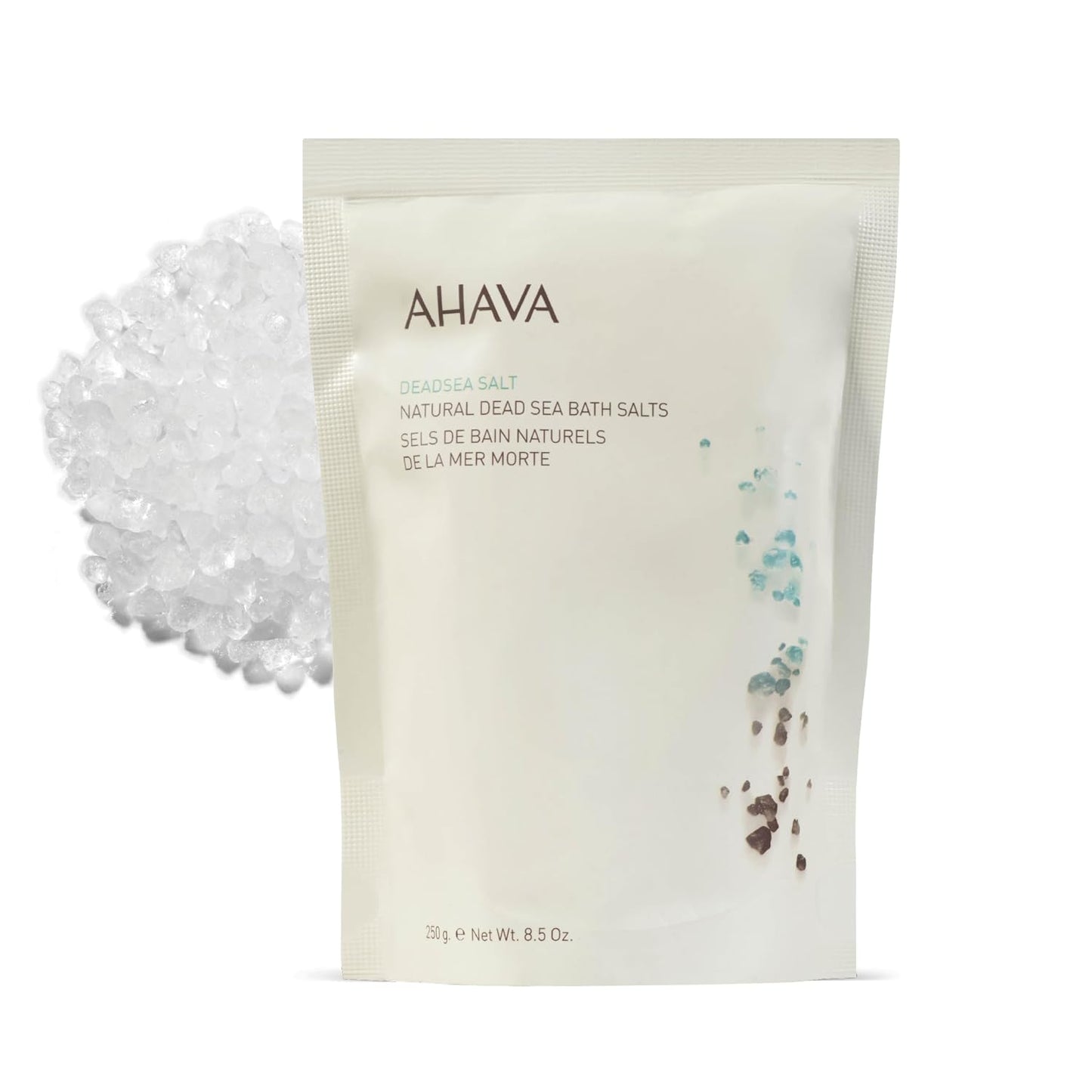 AHAVA Dead Sea Mineral Bath Salt- Intense Relaxation for Body & Mind, Elevates Moisture, Softens & Eases Sore Muscles, Enriched by Exclusive Dead Sea Salt & Osmoter, 8.5 Oz.