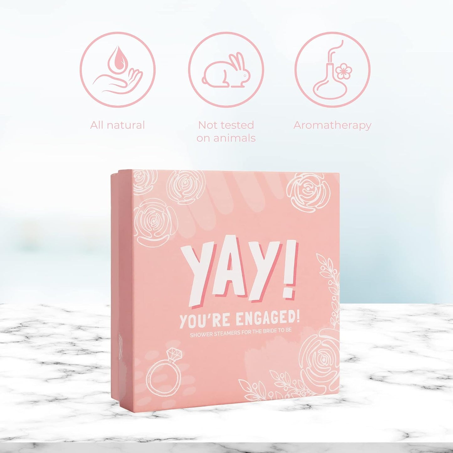 Engagement Gift Shower Steamers (4 Scents) - Aromatherapy Shower Steamer for Women, Best Shower Steamers for Engagement Gifts, Shower Steamers Eucalyptus, Unique Bride to Be Gifts Shower Bombs
