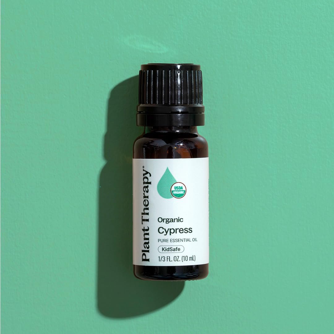 Plant Therapy Organic Cypress Essential Oil 10 mL (1/3 oz), 100% Pure, Undiluted, Natural Aromatherapy for Congestion Relief and Clear Skin