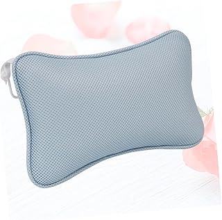 Non-Slip Bathtub Pillow with 2 Suction Cups Mesh Head Neck Shoulder Support Cushion for Oval and Straight-Back Tubs Spa Bath Pad