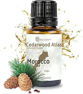 Pure Cedarwood (Atlas) Essential Oil (15ml) - Direct from Malagassi Essential Oils Farm in Morocco - Essential Oils for Diffusers and Aromatherapy | Pure Therapeutic Grade