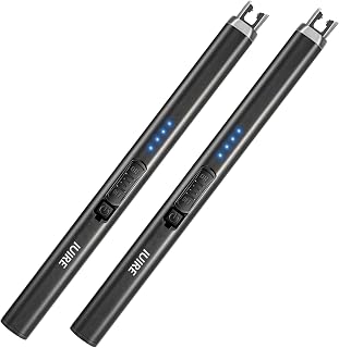 Electric Candle Lighter with Flashlight USB C Rechargeable Arc Lighters for Candles Windproof Plasma for Camping BBQ Stove Home Emergency with Safety Switch LED Battery Display