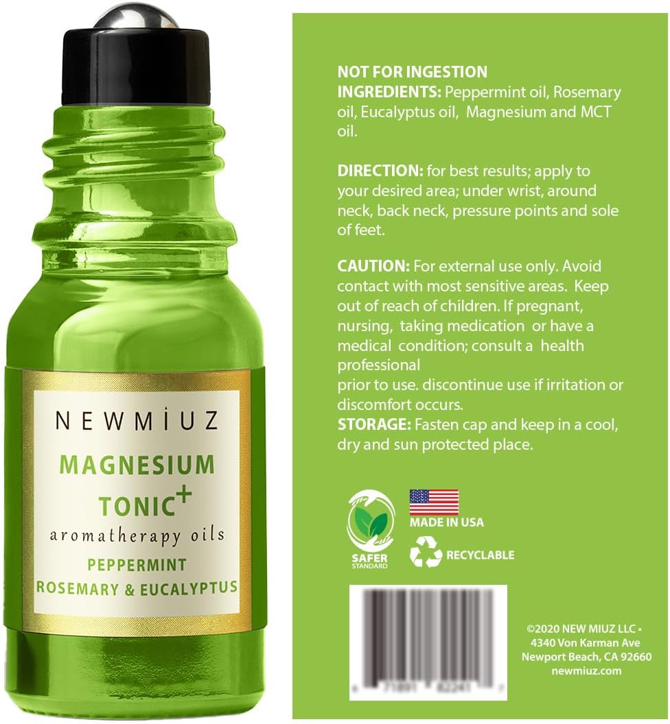 De Stress Roll on Calming Holy Basil Lavender and Bergamot & Headache Relief Peppermint Rosemary and Eucalyptus Pack of 2