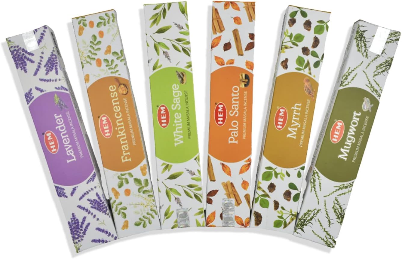 Hem Universal Masala Gift Pack Incense Sticks | Natural Fragrance of Sandalwood for Positivity | Smudge Healing Incense for Stress Relief & Cleansing | Gift Set - Pack of 12 (15 GMS Each)