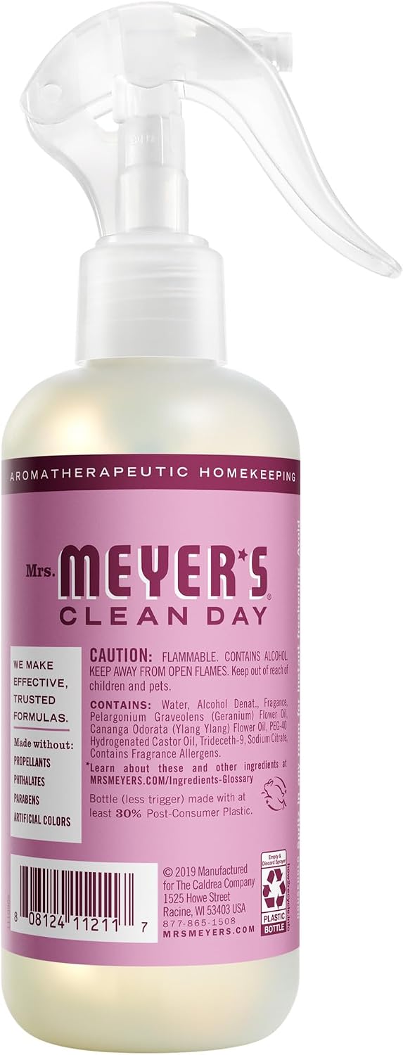 MRS. MEYER'S CLEAN DAY Room Spray, Peony Scent, 8 Fl Oz Bottle - 3 Pack