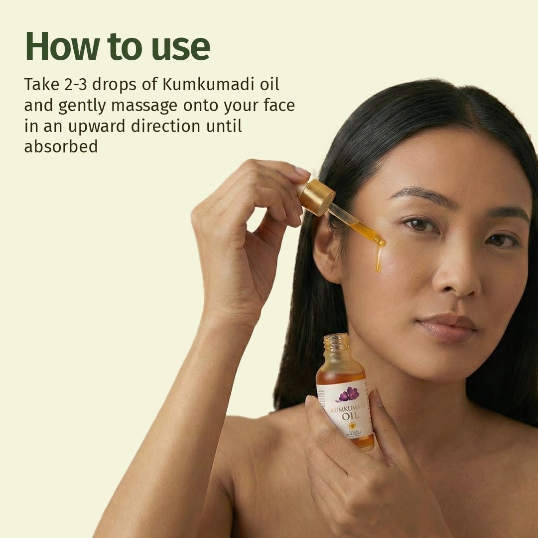 Kerala Ayurveda Kumkumadi Oil for Face | Brightening & Anti-Aging Serum for Glowing Skin | Saffron & Lotus Ayurvedic Face Oil | Reduces Dark Spots & Pigmentation | Lightweight & Non-Greasy | 1 Fl Oz