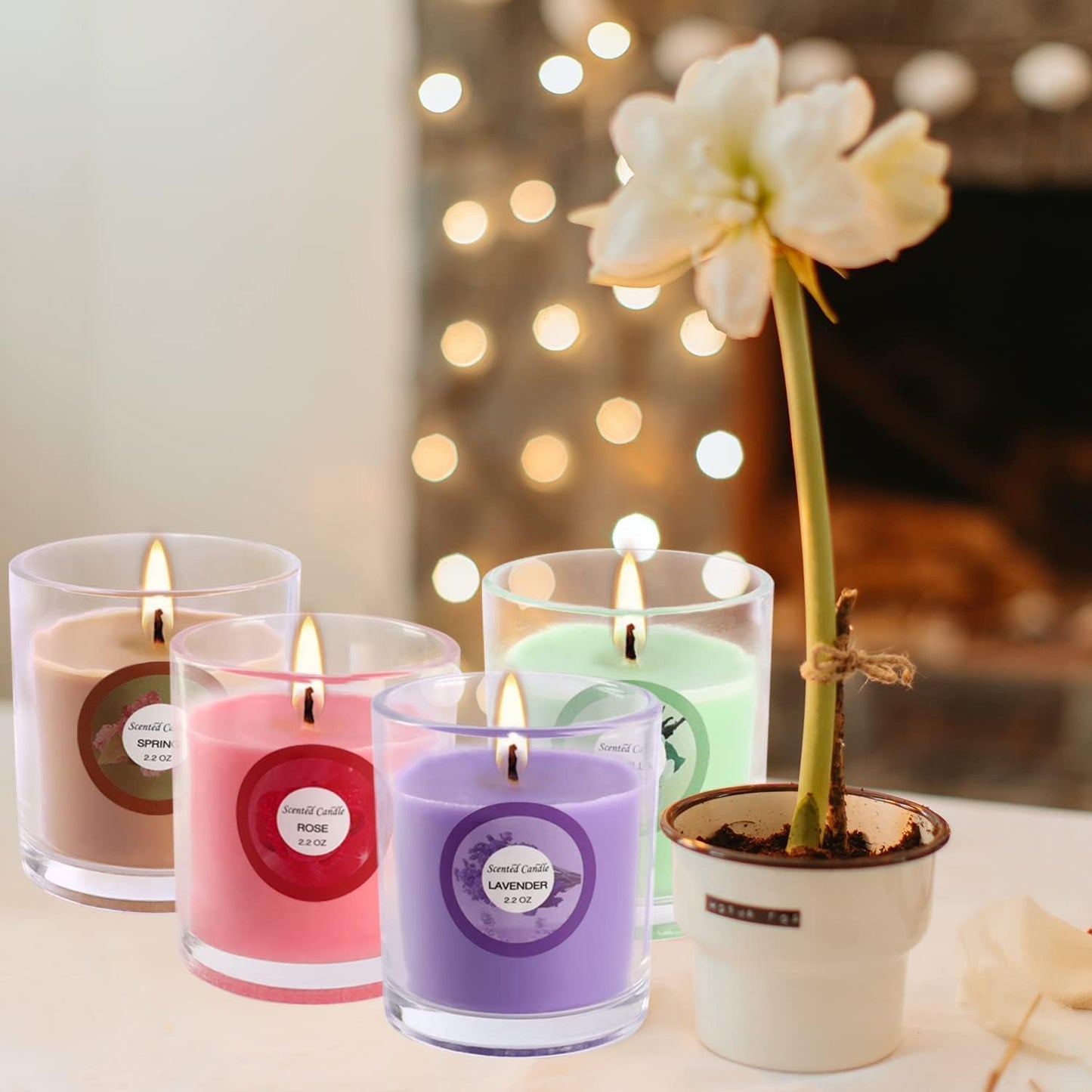 YOROXRG Scented Candles, Jasmine, Rose, Vanilla, Bergamot, fig, Lavender, Lemon, Spring,Strawberry, Rosemary, Aromatherapy Candles,Soy Wax Glass Jar Candle - 40 Pack