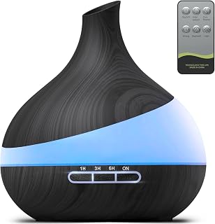 HJTHJT 500ML Essential Oil Diffuser: Aroma Diffuser with Remote Control for Hotel Spa Yoga Room - Humidifiers for Bedroom with 14 Colors LED Night Light for Kids/Women Home Relaxation