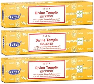 3 Packs Original Satya Sai Baba Nag Champa Incense Sticks Joss Insence - Insense 15g x 3 Box NagChampa Agarbatti (Divine Temple)