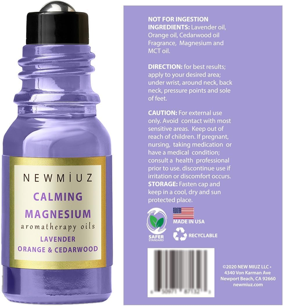 Destress Holy Basil Lavender and Bergamot & Calming Magnesium Lavender Orange Cedarwood Pack of 2