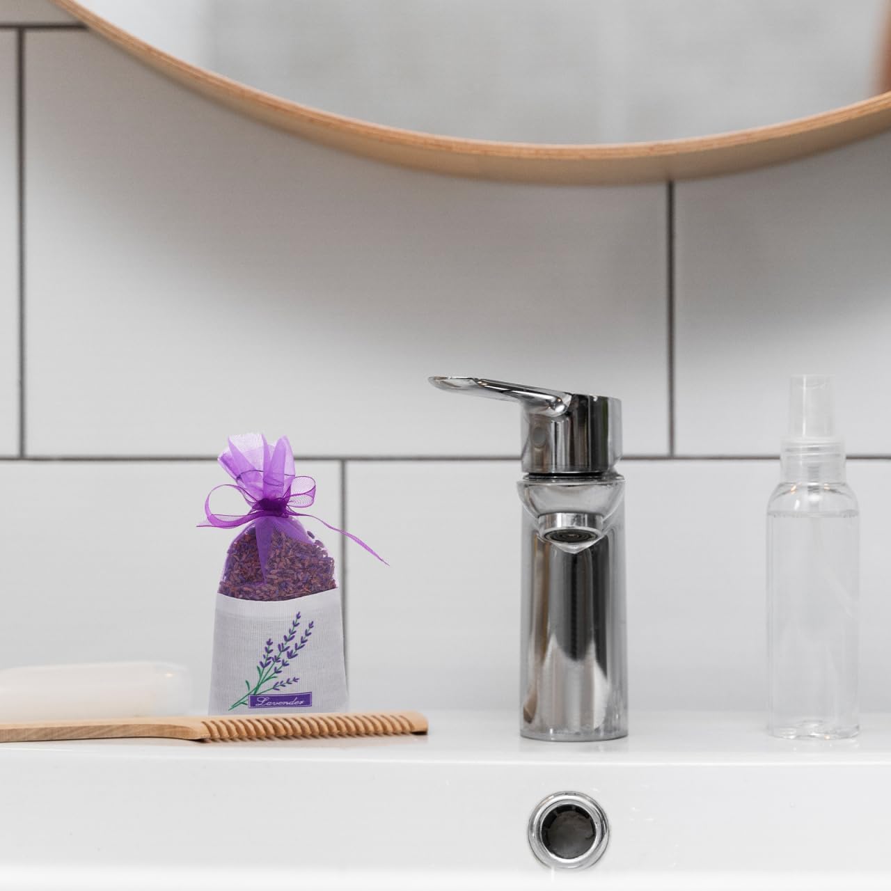Lavender Sachet Bags 30Pcs Empty Pouch for Drawers Closets Small Gauze Sachet Bags with Flower Print 6X2.8 Inch Fragrance for Home Organization