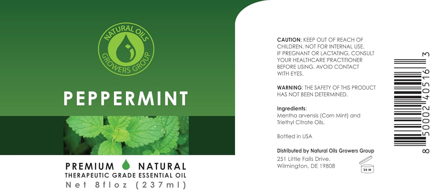 8 oz - Peppermint Essential Oil - Therapeutic Grade Peppermint Oil - 8 Ounce Bottle