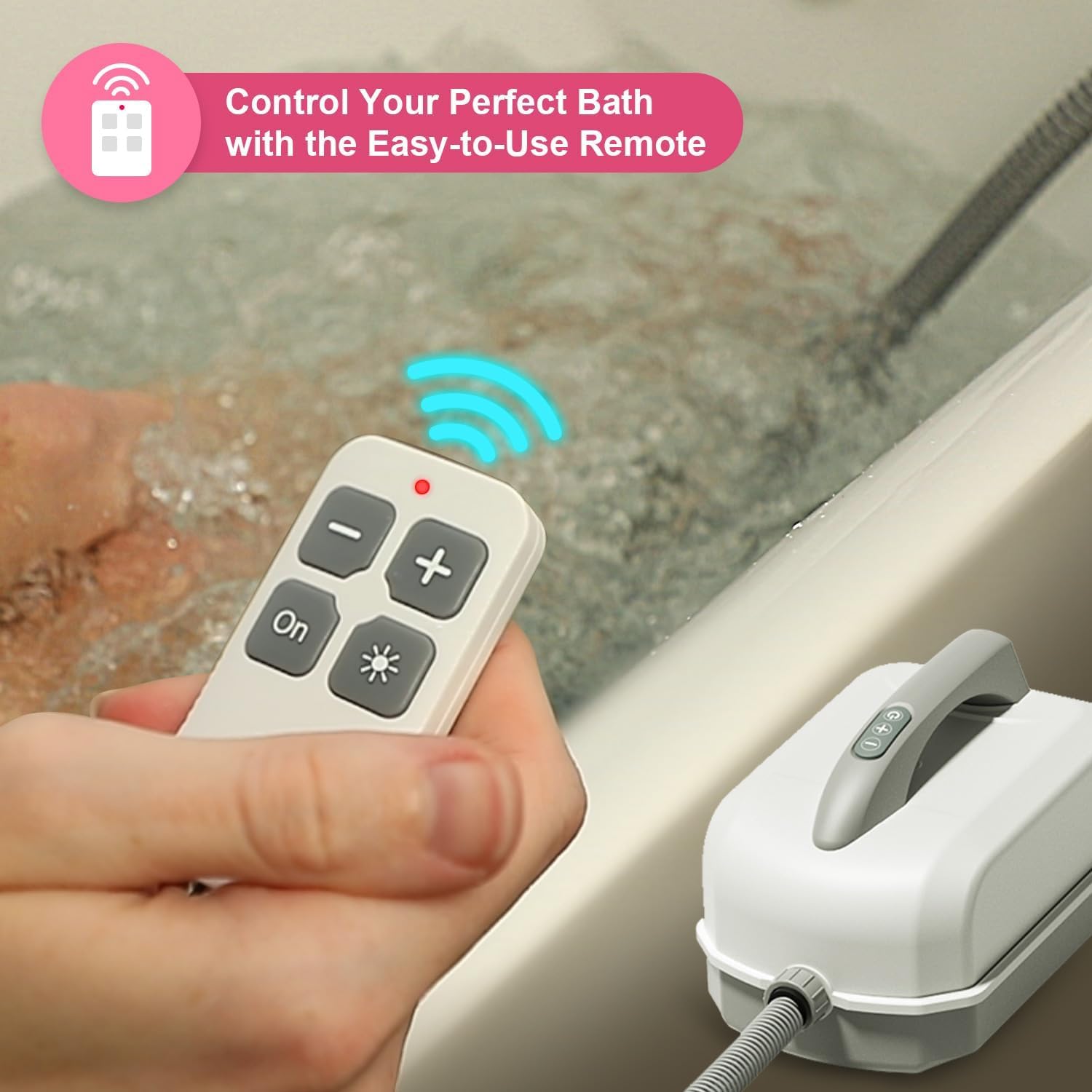 Flgocexs Bubble Bath Mat,Full Body Waterproof Spa Mat for Bathtub, 6-Speed Bubbles, Remote Control & Non-Slip Suction Cups for Home Relaxation Green