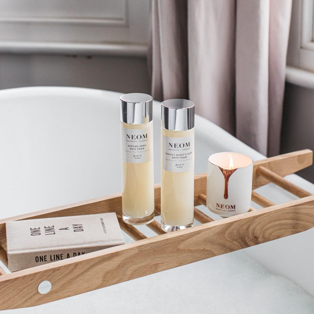 NEOM Real Luxury Bath Foam, 6.76 fl oz | Lavender, Jasmine & Rosewood | Coconut & Almond Oil| 100% Natural Fragrance | Essential Oil | Scent to De-Stress| Vegan & Cruelty Free