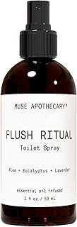 Muse Apothecary Flush Ritual - Aromatic & Refreshing Toilet Spray, Use Before You Go, 2 oz, Infused with Natural Essential Oils - Aloe + Eucalyptus + Lavender