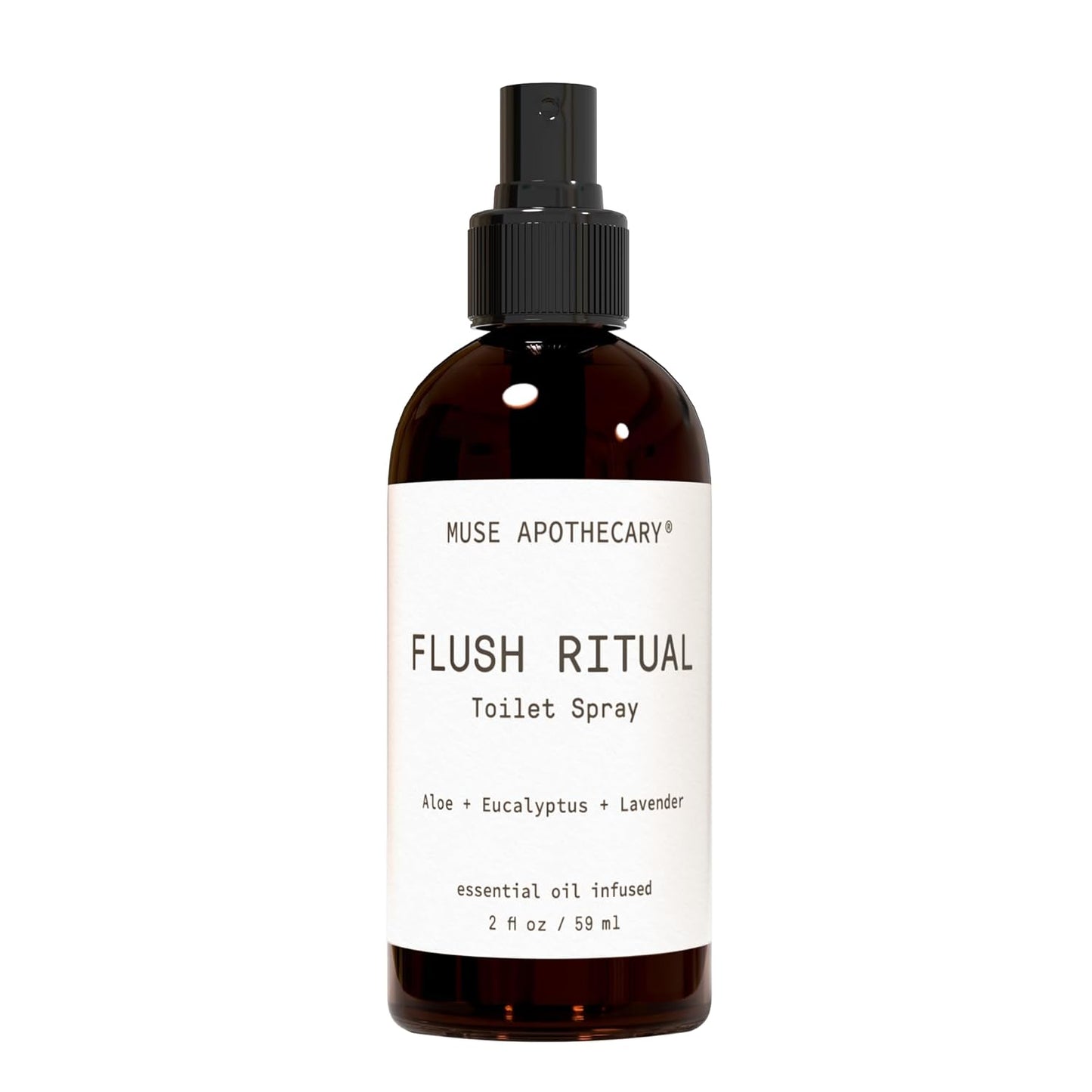 Muse Apothecary Flush Ritual - Aromatic & Refreshing Toilet Spray, Use Before You Go, 2 oz, Infused with Natural Essential Oils - Aloe + Eucalyptus + Lavender