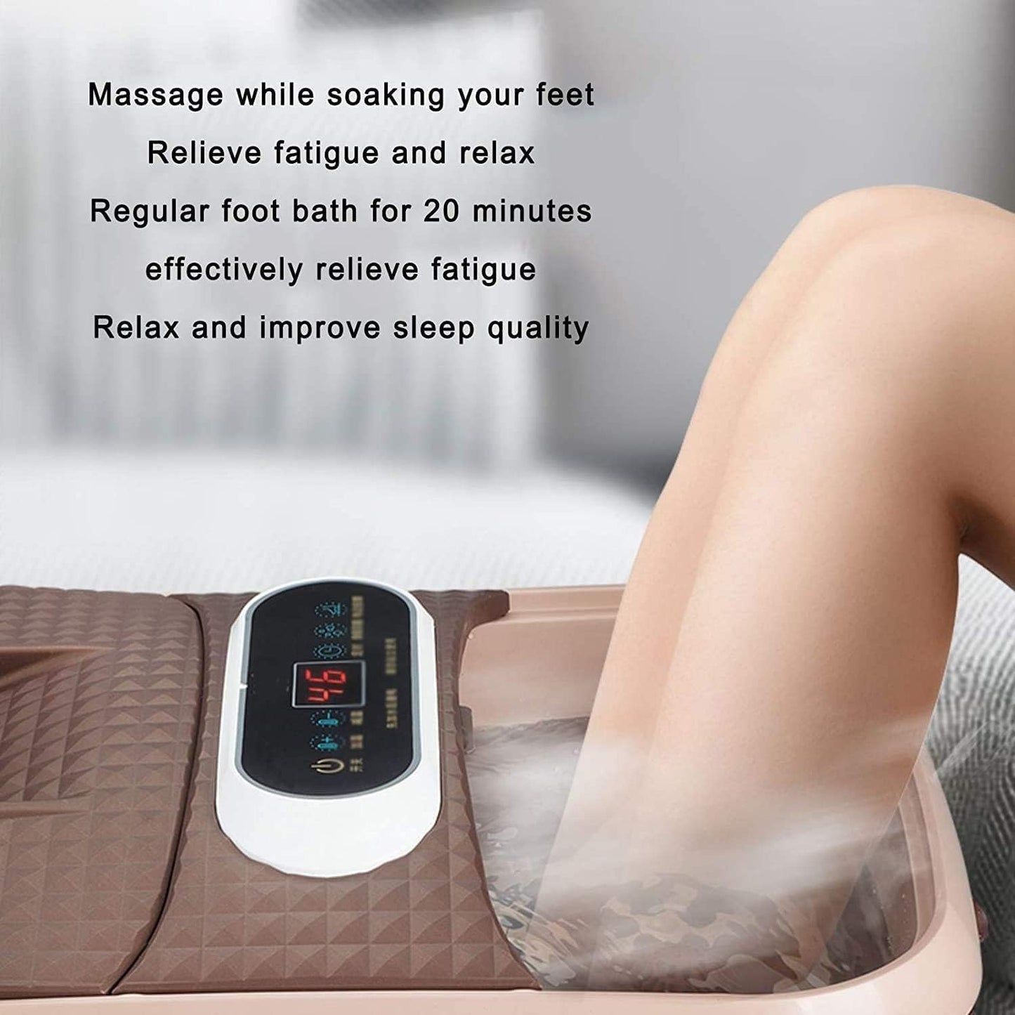 Foot Spa Bath Massager w/Heat Motorized Shiatsu Massage Balls 10 Maize Rollers Time Temper Control LED Display Home Pedicure Foot Bath Tub