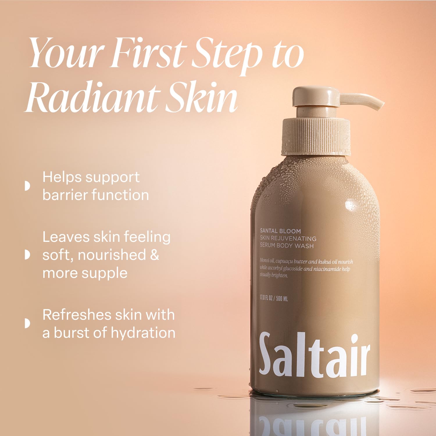 Saltair Body Wash Variety Pack – Signature Scents: Santal Bloom & Pink Beach – Moisturizing Body Wash – Scented Shower Gel for Women and Men – 2x 17oz – Paraben & Cruelty-Free