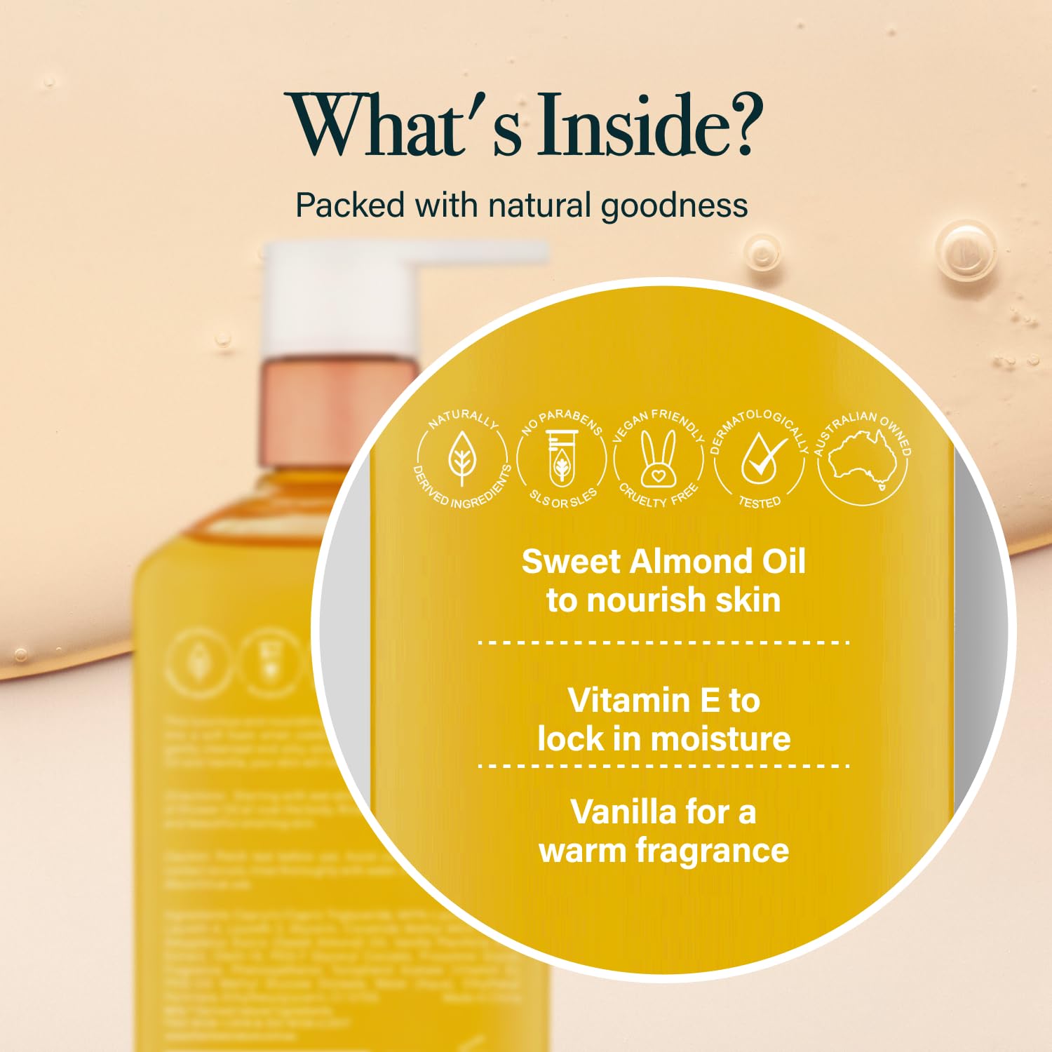 Shower Oil for Women with Sweet Almond and Vanilla, Luxe Oil Body Wash That Softens Skin, Cleansing Oil for Normal to Dry Skin, 8.45 fl oz