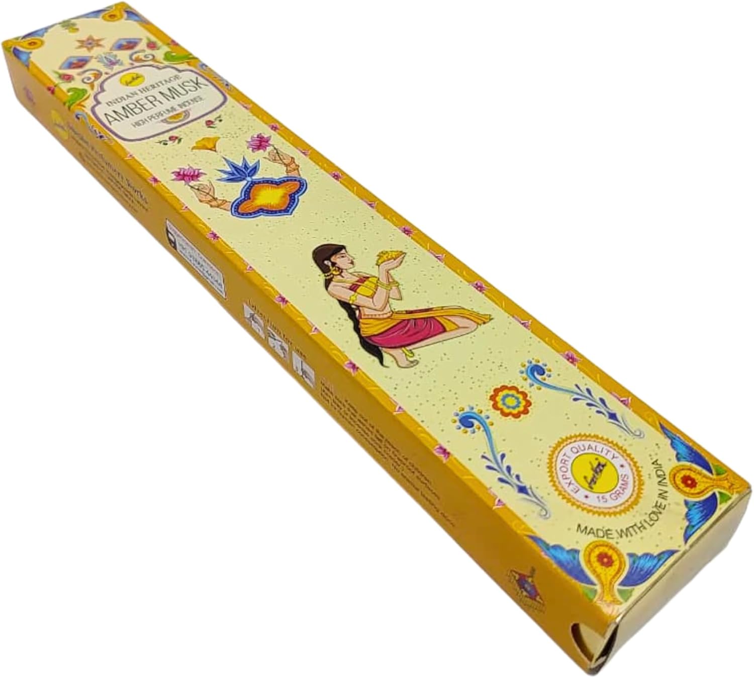 Sree Vani Perfumery Amber Musk Incense Sticks Gift Set, Handmade Indian Agarbatti Variety Pack, Long Lasting Natural Incense for Meditation, Yoga, Prayer, Relaxation & Spiritual Cleansing, Pack of 12