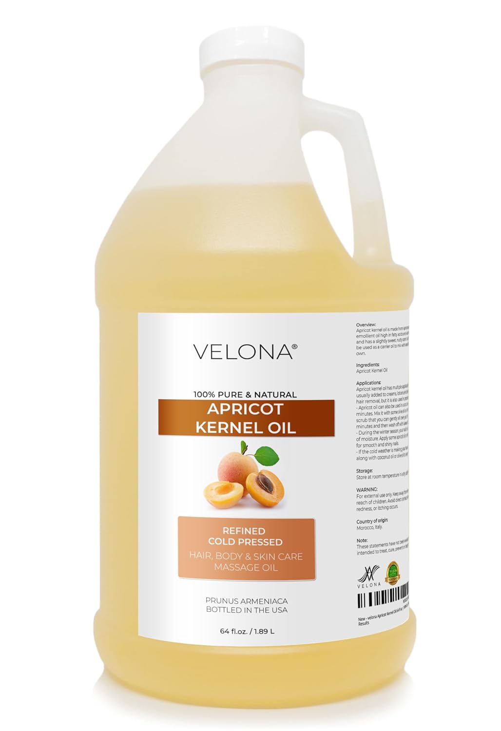 velona Apricot Kernel Oil 64 fl oz