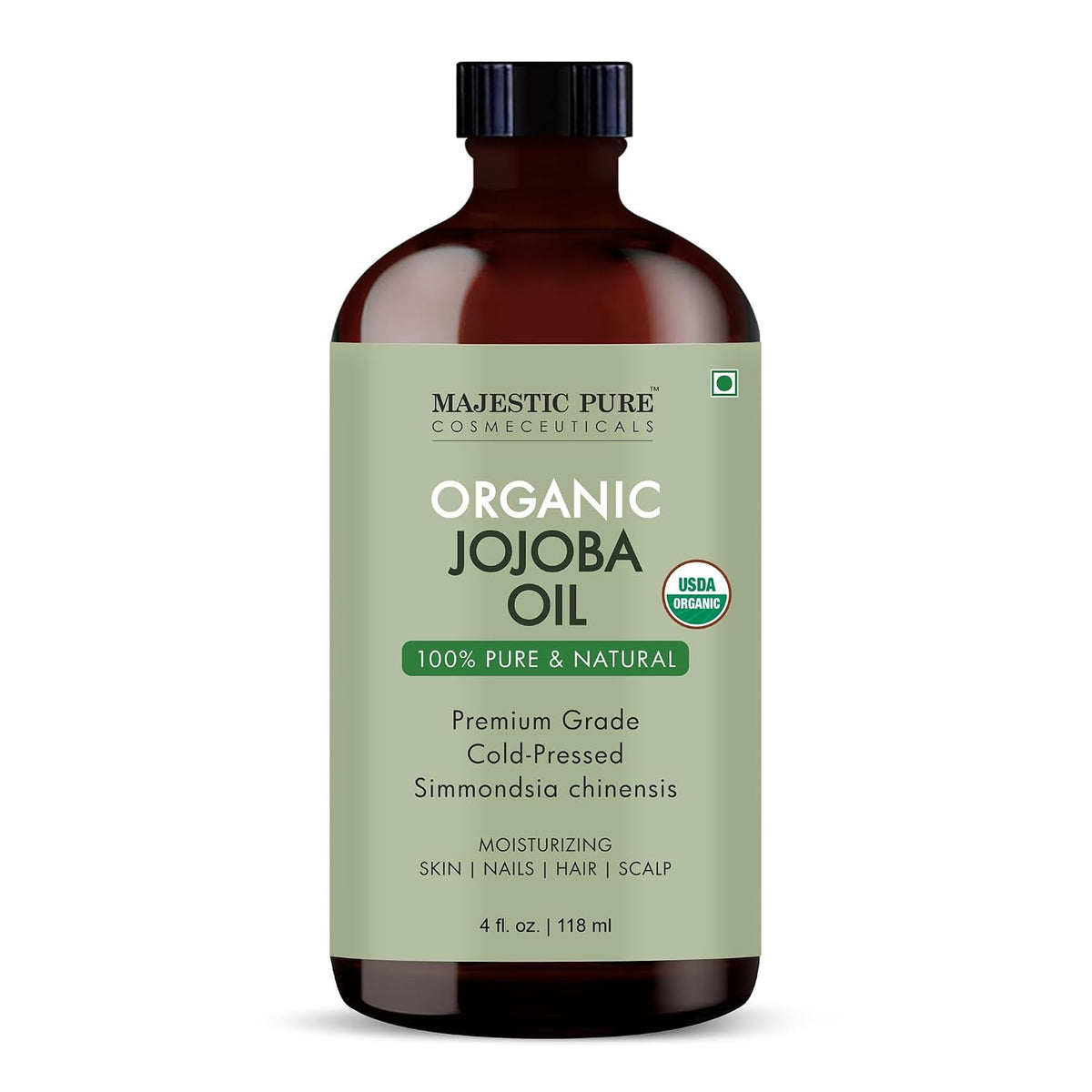 Majestic Pure Organic Jojoba Oil - 100% Pure & Natural - Premium Grade