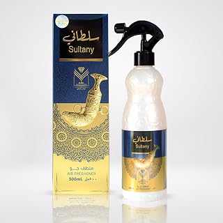 Almas Perfumes Sultany Air Freshener - 480 ML 16.9FL.OZ of Fabric spray - Natural Aged Oud Scent - Odor Fighting Room Spray - long lasting Aroma for home