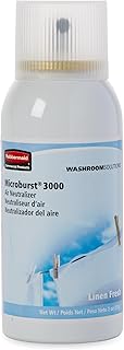 Rubbermaid Commercial Products Microburst 3000 Aerosol Air Freshener Refill, Linen Fresh, Automatic Odor Control System, for Restrooms in Restaurants/Hotels/Schools/Airports/Offices