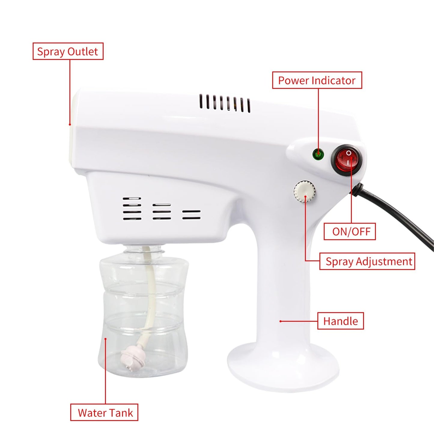 Nano Steam Gun Hair Care Sprayer Micro Mist Machine Spray Gun Facial Steamer