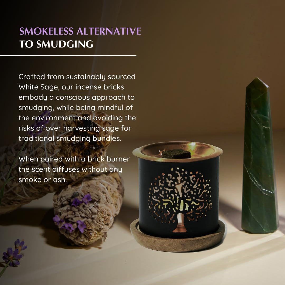 White Sage and Lavender Incense Bricks by Aromafume | 3x9 Bricks | Sage Incense for Cleansing Negative Energy & Protection | Sage for Smokeless Smudging & Spiritual Cleansing | Refill Pack