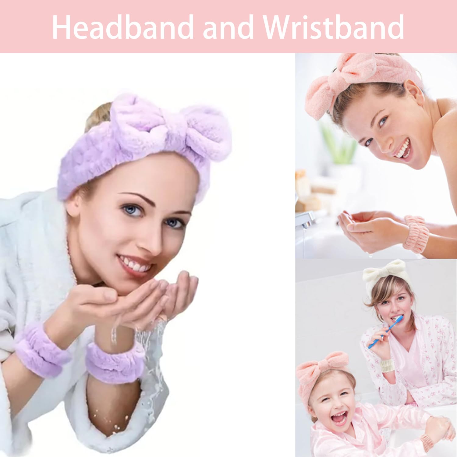 Skincare Face Wash Spa Headband and Wristband Set Top Knotted Headbands Big Hair Claw Clips Butterfly Hair Accessories Quilted Makeup Bag Blank Cards Gifts for Women and Teen Girl Gifts Trendy Stuff